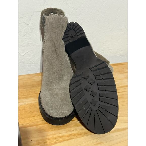 Diba Margaret Suede & Shearling Lug Sole Bootie winter Zip  Ankle Women's 8.5 - Picture 7 of 10